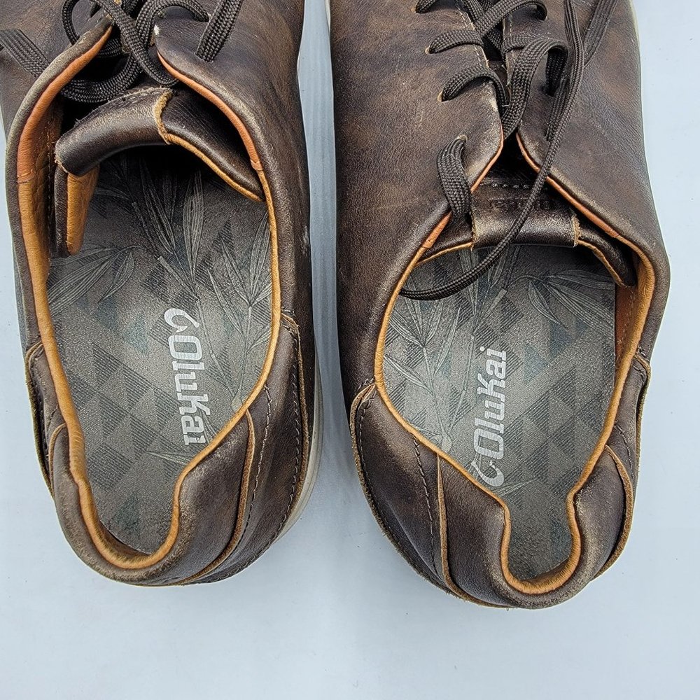 OluKai Lae'Ahi Li 'Ili Mens 13 Dark Brown Casual Leather Sneakers - 10455-6363 - Picture 8 of 12